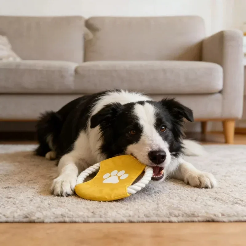 Flying Disc Dog Training Toy - Brinquedo Interativo de Corda de Algodão