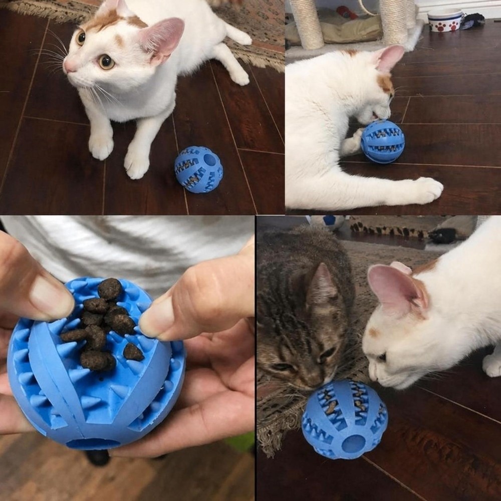 Rubber Treat Dispensing Dog Toy - Bola de Borracha para Mastigar para