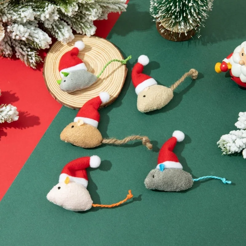 Catnip Interactive Plush Mouse - 1-5PCS Rato de Pelúcia Interativo com