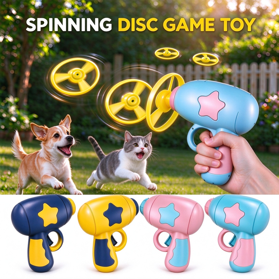 Flying Disc Dog Training Toy - Brinquedo interativo para gatos, lançador de