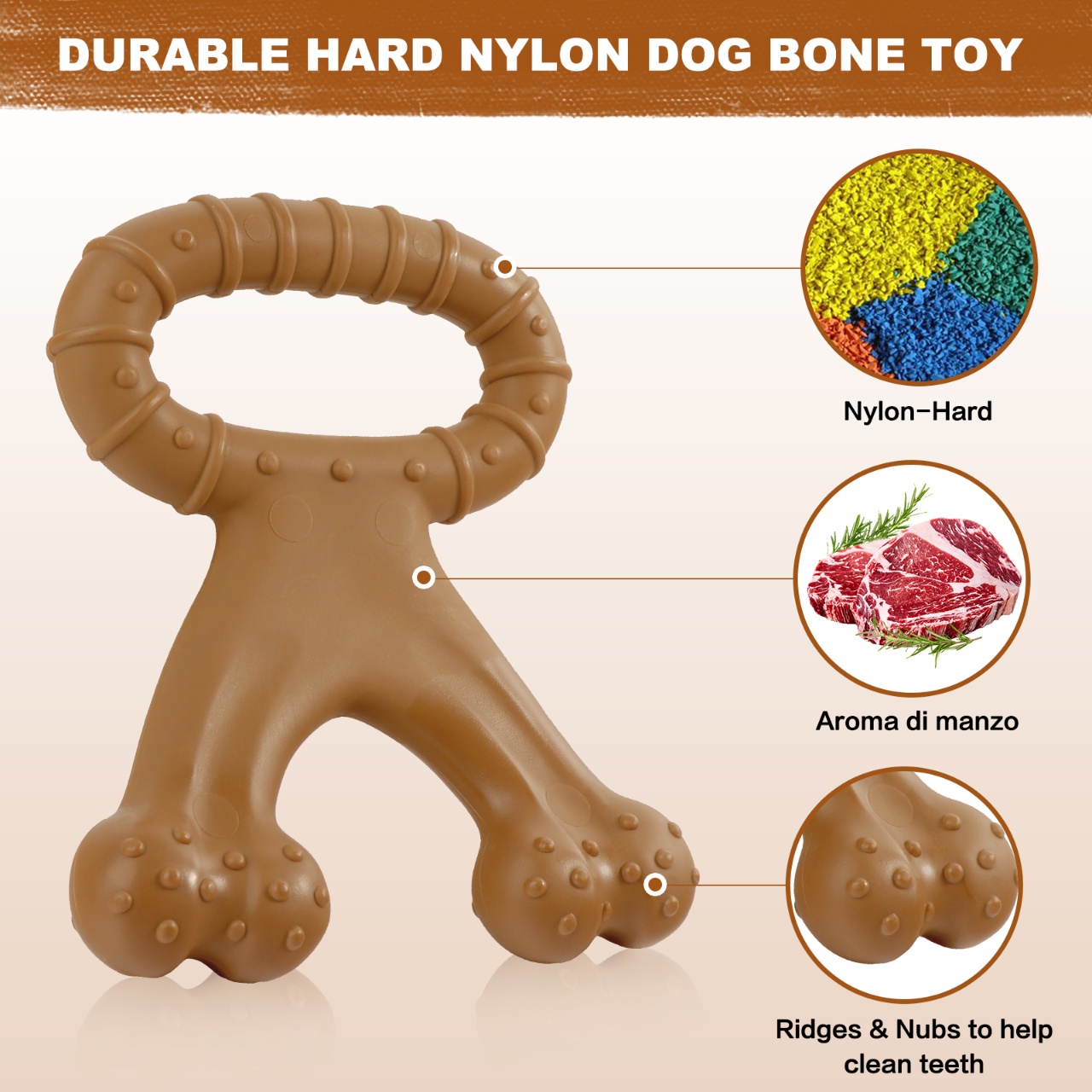 1 unidade de Brinquedo Durável - Teeth Cleaning Dog Chew Bone avaliação e preço