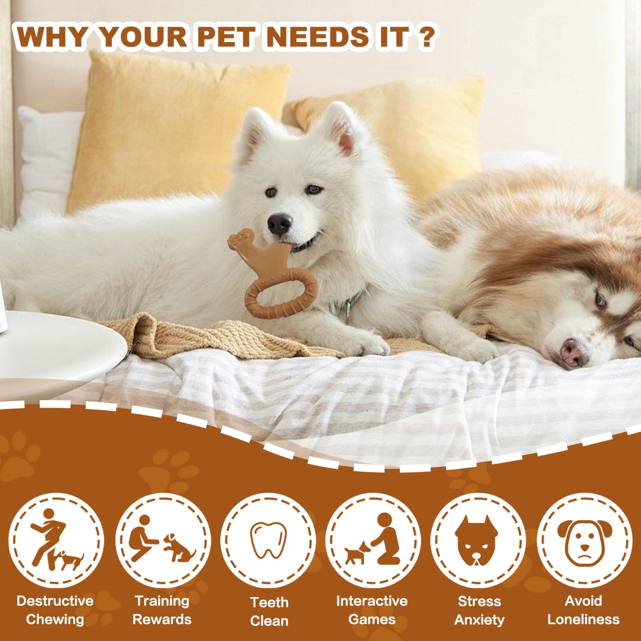 1 unidade de Brinquedo Durável - Teeth Cleaning Dog Chew Bone avaliação e preço